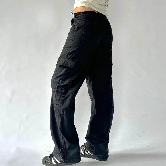 Low Rise Cargo Pants Black Parachute Small - Picture 4 of 4